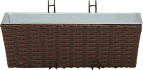 vidaXL Ραφήνα 2 pcs 50 x 17 x 17 εκ Μέταλλο
