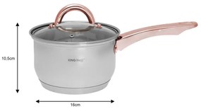 Σετ κατσαρόλες και τηγάνια Kinghoff KH 1765, 12 h, επαγωγή, Inox/ροζ χρυσό
