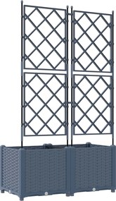 vidaXL Γλάστρα Κήπου 2 τμχ. Γκρι 80 x 40 x 143 εκ. PP