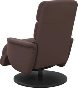 vidaXL Πολυθρόνα Μασάζ Ανακλινόμενη με Υποπόδιο Καφέ Συνθετικό Δέρμα