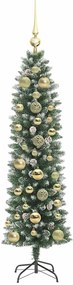 vidaXL Τεχνητό Λεπτό Χριστουγεννιάτικο Δέντρο Πράσινο και Λευκό 150 cm