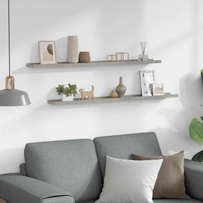 vidaXL Ράφια Τοίχου 2 τεμ. Γκρι Σκυροδέματος 100 x 9 x 3 εκ.