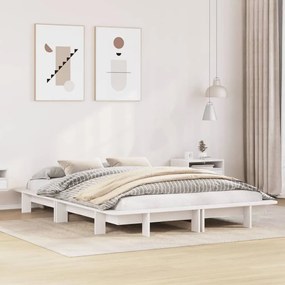 vidaXL Σκελετός Κρεβ. Χωρίς Στρώμα Λευκό 150x200 εκ Μασίφ Πεύκο
