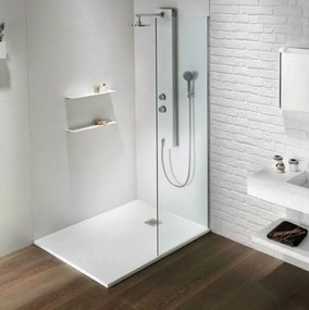 Sirene Slate 12080 White Matt Cast Marble Ντουζιέρα 120 x 80 cm