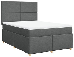 ΚΡΕΒΑΤΙ BOXSPRING ΜΕ ΣΤΡΩΜΑ ΣΚΟΥΡΟ ΓΚΡΙ 160X200 ΕΚ ΥΦΑΣΜΑΤΙΝΟ 3291325