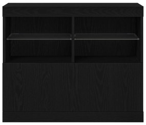 vidaXL Sideboard με LED Φωτισμό Μαύρος Δρυός 81x37x67 εκ.