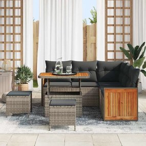 vidaXL Σετ Καναπέ Κήπου 8 pcs Γκρι 90 x 55 x 71 cm συνθετικό ρατάν