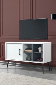 Έπιπλο Τηλεόρασης Λευκό / Ανθρακί SOCLUPA 100x35x20