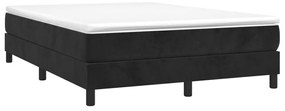 vidaXL Κρεβάτι Boxspring με Στρώμα Μαύρο 140x190 εκ. Βελούδινο