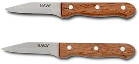 Μαχαίρι Ξεφλουδίσματος Terrestrial (Σετ 2Τμχ) 10-058-048 18,5cm Inox-Brown Nava Steel,Wood