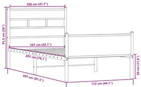 ΠΛΑΙΣΙΟ ΚΡΕΒΑΤΙΟΥ ΧΩΡ. ΣΤΡΩΜΑ SONOMA ΔΡΥΣ 107X200 ΕΚ ΕΠ. ΞΥΛΟ 4017286