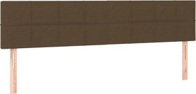 vidaXL Κρεβάτι Boxspring με Στρώμα &amp; LED Σκ.Καφέ 200x200 εκ Υφασμάτινο