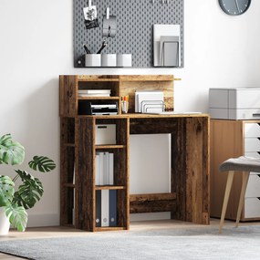 vidaXL Γραφείο με Αποθήκευση Παλιό Ξύλο 90x48x101.5 cm Επεξεργασμένο Ξύλο