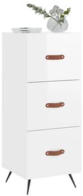 vidaXL Ντουλάπι Γυαλιστερό Λευκό 34,5x34x90 εκ. Επεξεργασμένο Ξύλο
