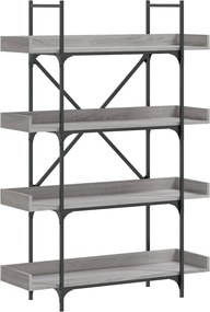 vidaXL Βιβλιοθήκη 4 Επιπέδων Γκρι Sonoma 100x33x145,5εκ. Επεξεργ. Ξύλο