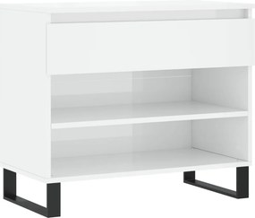 vidaXL Παπουτσοθήκη Γυαλιστερή Λευκή 70x36x60 εκ. Επεξεργασμένο Ξύλο