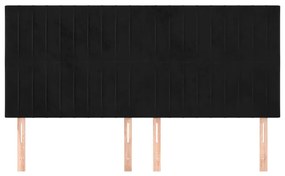 vidaXL Κεφαλάρια Κρεβατιού 4 τεμ. Μαύρο 100x5x78/88 εκ. Βελούδινο