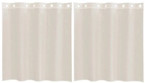 Κουρτίνες Voile με ροδέλες 2 τεμάχια Κρεμ 140x140 εκ. - Κρεμ