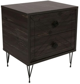 Κομοδίνο Luna 854KLN3312 50x40x55cm Dark Brown