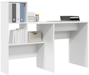 vidaXL Γραφείο Λευκό 131.5 x 50 x 106.5 εκ. Επεξεργασμένο ξύλο