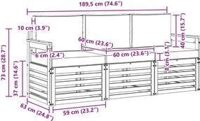 vidaXL Σετ Καναπέ 3 τμχ. Λευκό και Κρεμ Polyester