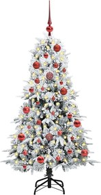 vidaXL Τεχνητό Χριστουγεννιάτικο Δέντρο με Άξονα με βάση Λευκό 150 cm