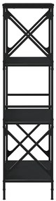 vidaXL Βιβλιοθήκη 4 Επιπέδων Μαύρη 59x35x132 εκ. Επεξεργασμένο Ξύλο