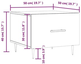 Τραπεζάκια Σαλονιού 2 τεμ. Λευκά 50x50x40 εκ Επεξεργασμένο Ξύλο - Λευκό