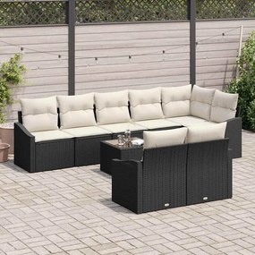 vidaXL Σετ Καναπέ με μαξιλάρι 9 pcs Μαύρο συνθετικό ρατάν