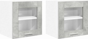 vidaXL Κρεμαστό ντουλάπι Riga 2 pcs Σκυρόδεμα Γκρι 40 x 31 x 40 εκ.