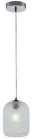 Φωτιστικό Οροφής Ashford I-ASHFORD-S15 TR 1xE27 Φ15cm 150cm Clear Luce Ambiente Design Glass