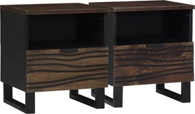 vidaXL Κομοδίνο 2 pcs Καρυδιά 40 x 33 x 46 εκ. Επεξεργασμένο Ξύλο