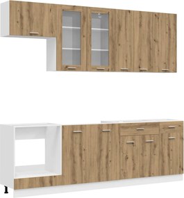 vidaXL Μονάδα κουζίνας LYON 8 pcs Artisan Δρυς Επεξεργασμένο Ξύλο