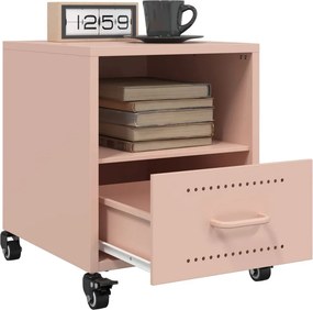 vidaXL Κομοδίνα 2 τεμ. Ροζ 36x39x43,5 εκ. από Χάλυβα