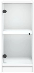 vidaXL Βοηθητικό Ντουλάπι Λευκό 35x37x75,5 εκ. με Γυάλινες Πόρτες