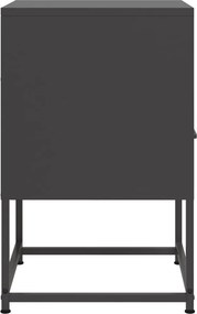 vidaXL Κομοδίνα 2 τεμ. Μαύρα 36x39x60,5 εκ. Χάλυβα