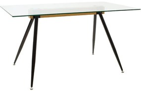 Τραπεζαρία Astrid-Jonah σετ 5τεμ γυαλί 10mm σκούρο πράσινο-μαύρο 140x80x75εκ