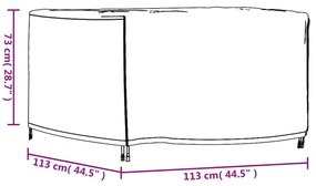 ΚΑΛΥΜΜΑ ΕΠΙΠΛΩΝ ΚΗΠΟΥ ΑΔΙΑΒΡΟΧΟ ΜΑΥΡΟ 113X113X73 ΕΚ. 420D 364813