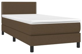 ΚΡΕΒΑΤΙ BOXSPRING ΜΕ ΣΤΡΩΜΑ &amp; LED ΣΚ.ΚΑΦΕ 90X200 ΕΚ. ΥΦΑΣΜΑΤΙΝΟ 3133048