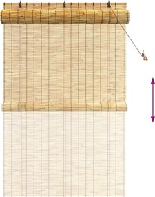 vidaXL Ρόλερ (στόρι) Φυσικό 140 x 220 cm Καλάμι