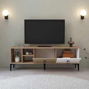 Έπιπλο Τηλεόρασης Δρυς / Λευκό DEDAO 150x35x18