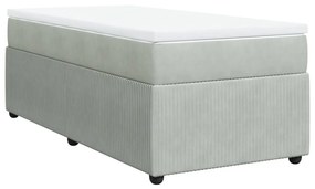 vidaXL Κρεβάτι Boxspring με Στρώμα Ανοιχτό Γκρι 80x200 εκ. Βελούδινο