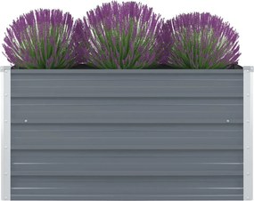 vidaXL Ζαρντινιέρα Ψηλή Γκρι 100 x 100 x 45 εκ. Γαλβανισμένος Χάλυβας