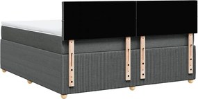 vidaXL Κρεβάτι Boxspring με Στρώμα Σκούρο Γκρι 180x200 εκ Υφασμάτιν