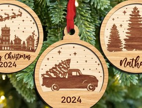 Intra απο ξύλο plywood 3mm-4mm πάχος Τρισδιάστατα χριστουγεννιάτικα στολίδια Δίασταση 8x8 cm INTRAFABR-104704039