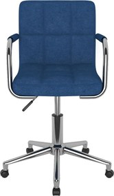 vidaXL Καρέκλα Γραφείου Περιστρεφόμενη Μπλε Υφασμάτινη