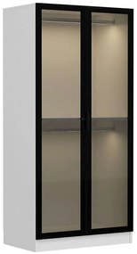 Ντουλάπα Δίφυλλη Kale Glass 506MNR2167 90x52x210cm Black-White Two Door