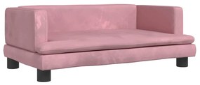 vidaXL Κρεβάτι Σκύλου Ροζ 80 x 45 x 30 εκ. Βελούδινο