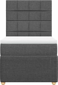 vidaXL Κρεβάτι Boxspring με Στρώμα Σκούρο Γκρι 80x200 εκ. Υφασμάτινο