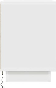 vidaXL Κομοδίνο με φώτα LED Λευκό 38x34x50 cm